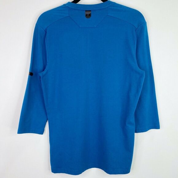 Under Armour Fitted Henley Solid Blue T-Shirt Tee Top Shirt Size Small S Womens - Picture 2 of 7